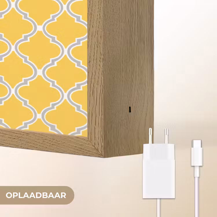 Lantaarn - Arabesk - Elegant - Geel Light Box met batterij (Wandlamp) middel 907 -USP_websiteoplaadbaarNL