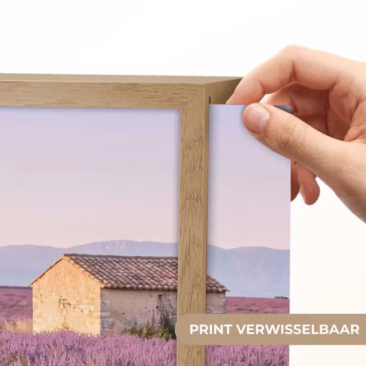 Lavendel - Landschap - Sereen - Paars Light Box met batterij (Wandlamp) middel -USP_websiteprintNL