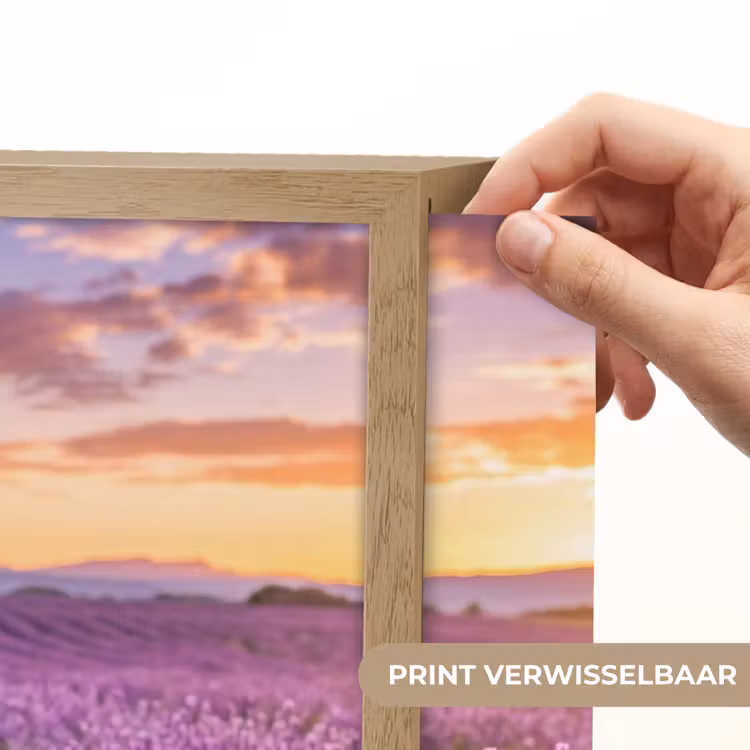 Lavendel - Veld - Natuur - Paars Light Box met batterij (Wandlamp) middel -USP_websiteprintNL