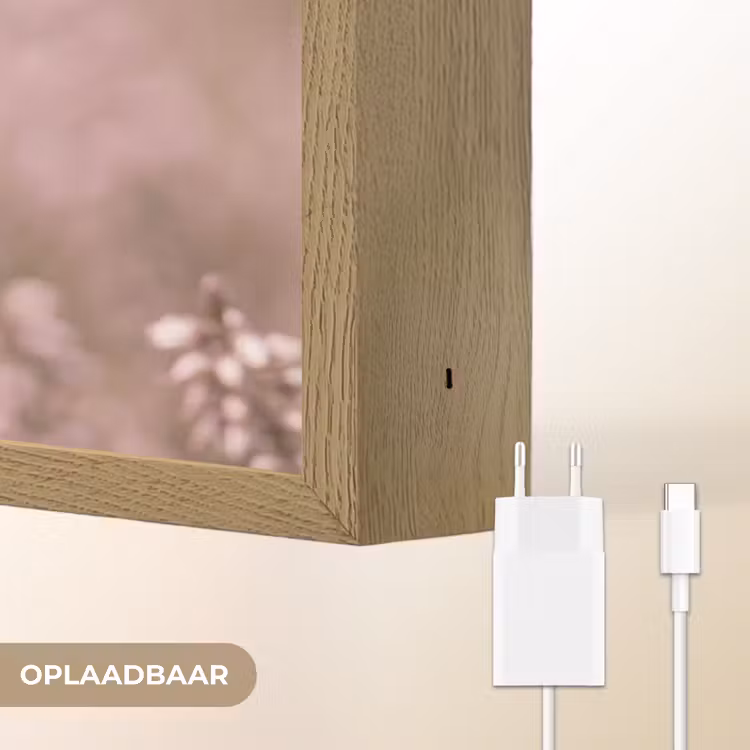 Lavendel - Vlinder - Paars Light Box met batterij (Wandlamp) middel -USP_websiteoplaadbaarNL
