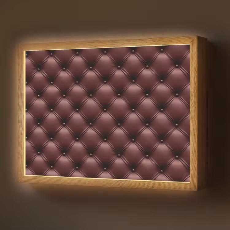 Leer - Patroon - Bordeaux Light Box met batterij (Wandlamp) middel 907 -z3d_website