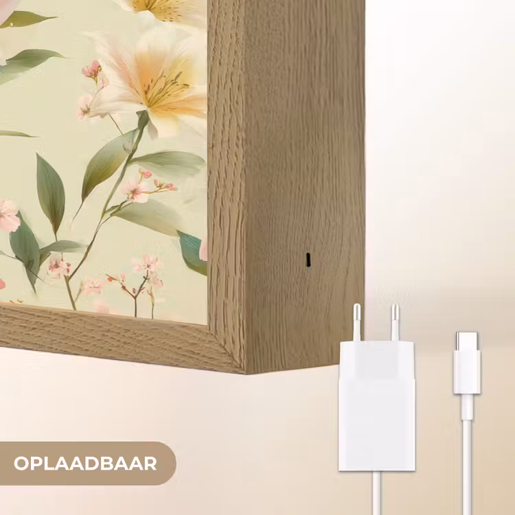 Lelies - Sereen - Kleurrijk Light Box met batterij (Wandlamp) middel 907 -USP_websiteoplaadbaarNL