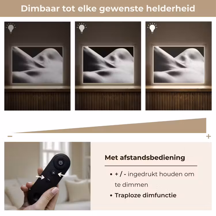 Lichaam - Vormen - Abstract - Zwart - Wit - Sensueel Light Box met batterij (Wandlamp) middel -USP_dimbaarNL