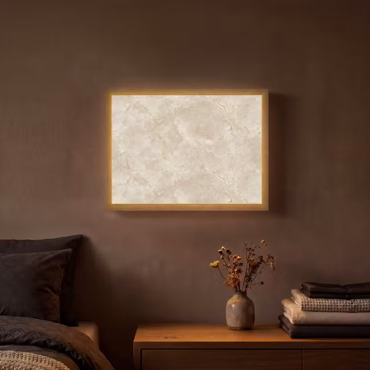 Lichtbeige - Marmer - Aders Light Box met batterij (Wandlamp) middel 907 -sfeer4