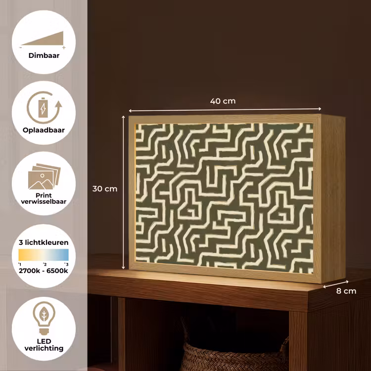 Lijnen - Abstract - Groen Light Box met batterij (Wandlamp) middel 907 -USP_websiteoverzichtNL
