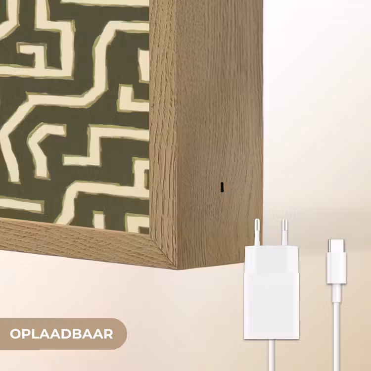 Lijnen - Abstract - Groen Light Box met batterij (Wandlamp) middel 907 -USP_websiteoplaadbaarNL