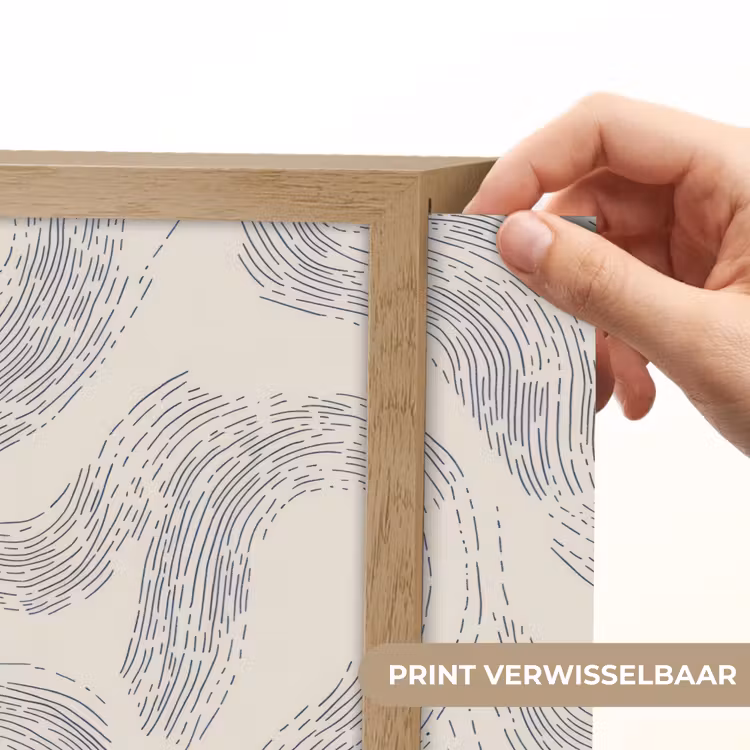 Lijnen - Patroon - Beige - Minimalistisch Light Box met batterij (Wandlamp) middel 907 -USP_websiteprintNL