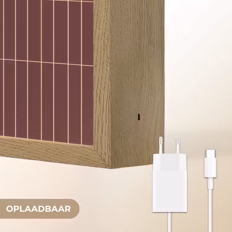 Lijnen - Patroon - Bordeaux Light Box met batterij (Wandlamp) middel 907 -USP_websiteoplaadbaarNL