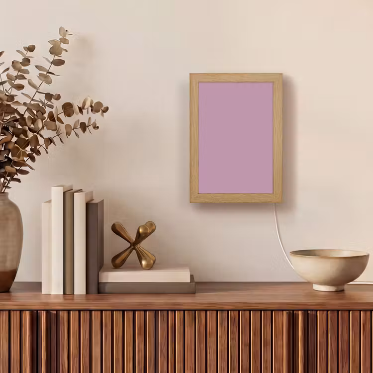 Lilac - Paars - Mauve Light Box met kabel (Wandlamp) klein 929 -sfeer2