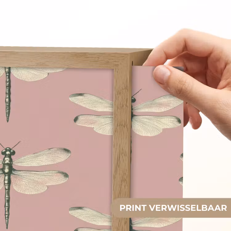 Lillibellen - Patroon - Roze Light Box met batterij (Wandlamp) middel 907 -USP_websiteprintNL