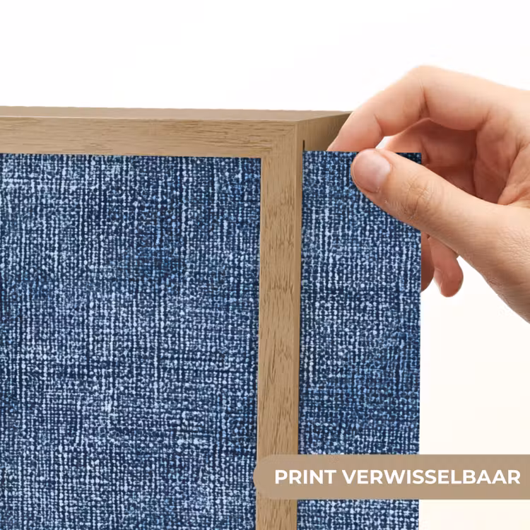 Linnen - Textuur - Patroon - Denim - Rustiek Light Box met batterij (Wandlamp) middel 907 -USP_websiteprintNL