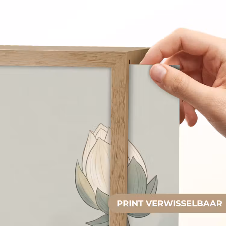 Lotus - Bloemen - Groen Light Box met batterij (Wandlamp) middel -USP_websiteprintNL