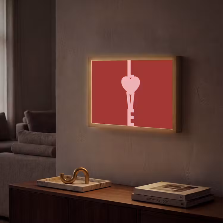 Love - Rood - Blokletters Light Box met batterij (Wandlamp) middel -sfeer1