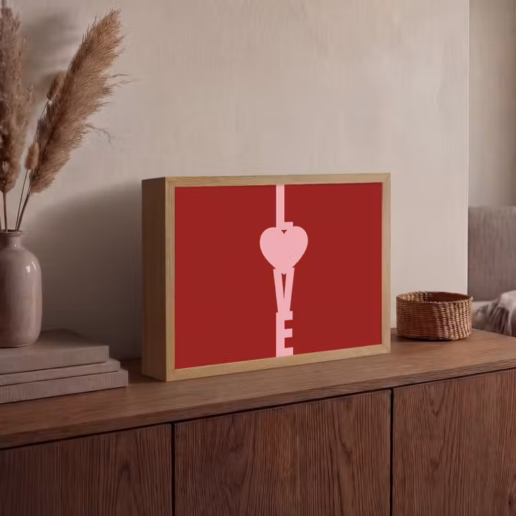 Love - Rood - Blokletters Light Box met batterij (Wandlamp) middel -sfeer2