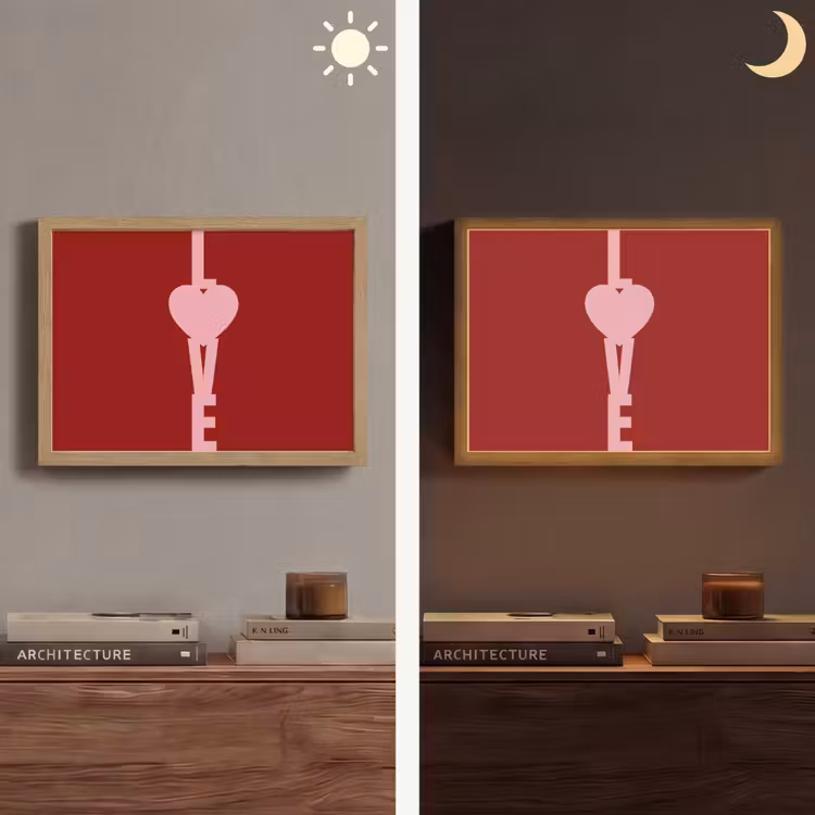 Love - Rood - Blokletters Light Box met batterij (Wandlamp) middel -sfeer3