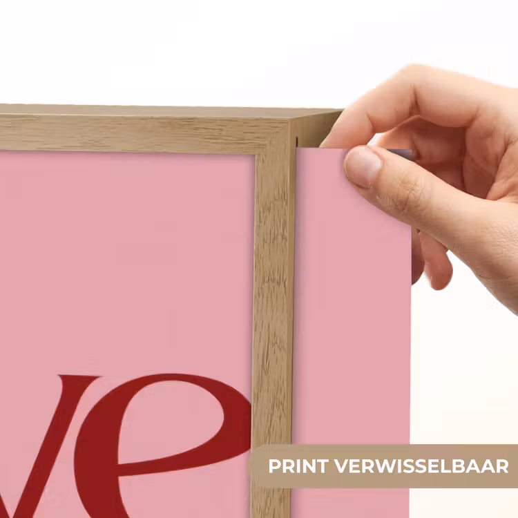Love - Roze - Spiegeling Light Box met batterij (Wandlamp) middel -USP_websiteprintNL
