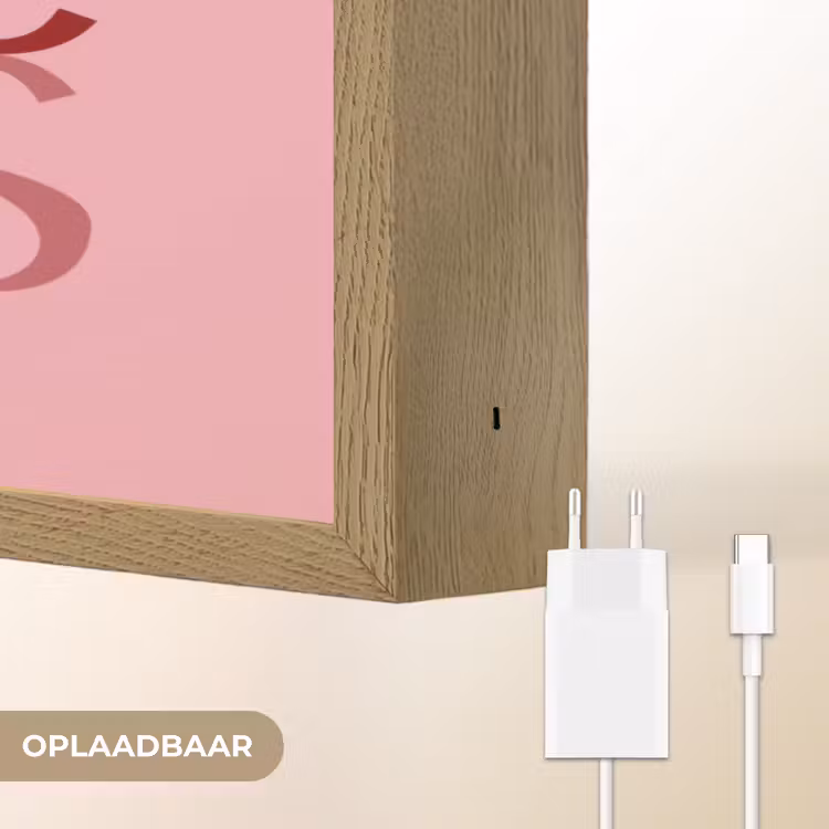 Love - Roze - Spiegeling Light Box met batterij (Wandlamp) middel -USP_websiteoplaadbaarNL