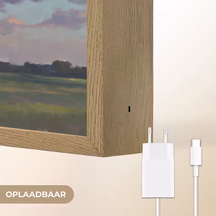 Lucht - Wolken - Landschap - Modern - Oranje Light Box met batterij (Wandlamp) middel -USP_websiteoplaadbaarNL