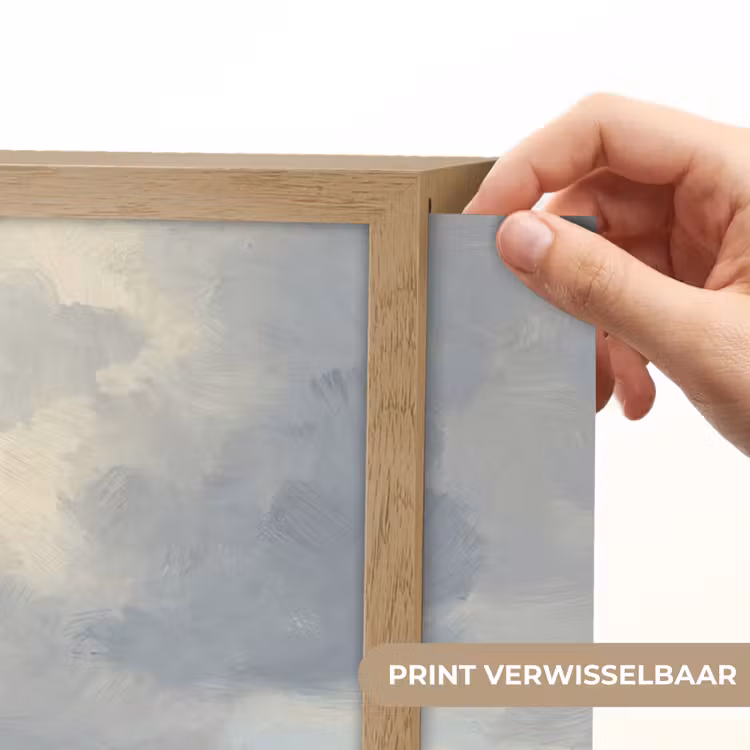 Lucht - Wolken - Natuur - Klassiek - Blauw Light Box met batterij (Wandlamp) middel -USP_websiteprintNL