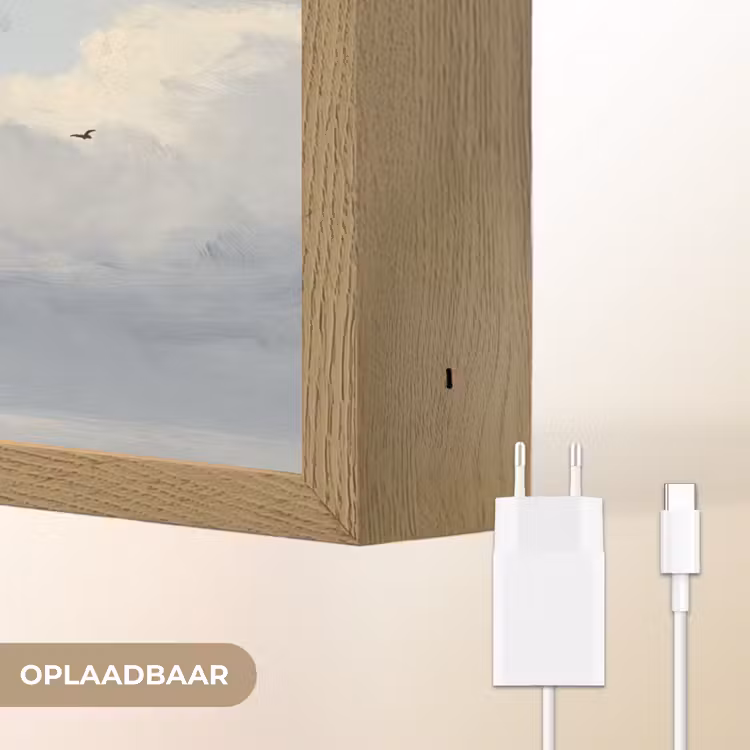 Lucht - Wolken - Natuur - Klassiek - Blauw Light Box met batterij (Wandlamp) middel -USP_websiteoplaadbaarNL