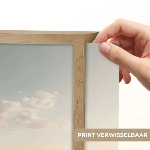 Luchtballon - Wolken - Water - Blauw Light Box met batterij (Wandlamp) middel -USP_websiteprintNL
