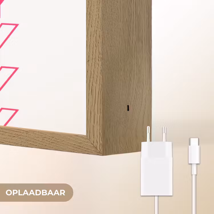 Lucky - Roze - Patroon Light Box met batterij (Wandlamp) middel -USP_websiteoplaadbaarNL