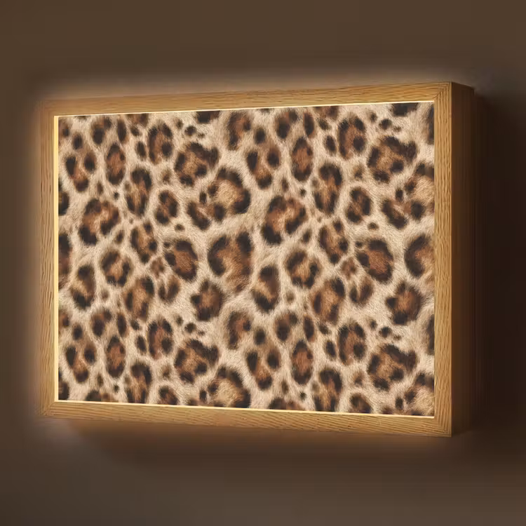 Luipaard - Vacht - Bruin Light Box met batterij (Wandlamp) middel 907 -z3d_website