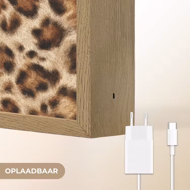 Luipaard - Vacht - Bruin Light Box met batterij (Wandlamp) middel 907 -USP_websiteoplaadbaarNL