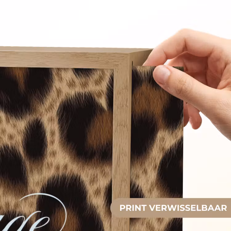 Luipaardprint - Bruin - Courage - Sierlijk Light Box met batterij (Wandlamp) middel -USP_websiteprintNL
