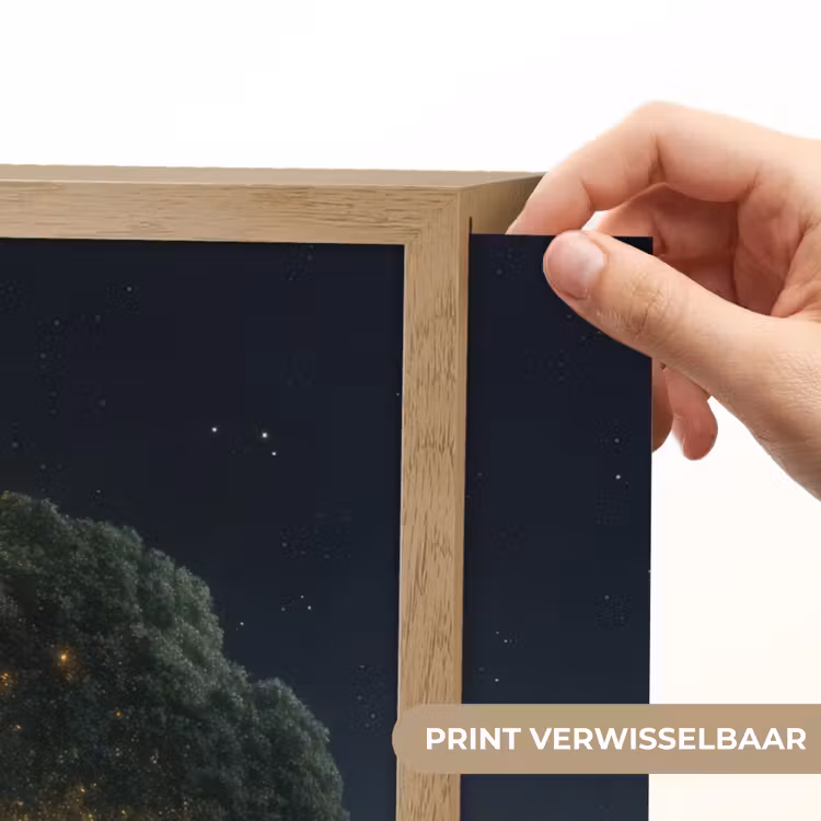 Maan - Bomen - Rust Light Box met batterij (Wandlamp) middel -USP_websiteprintNL