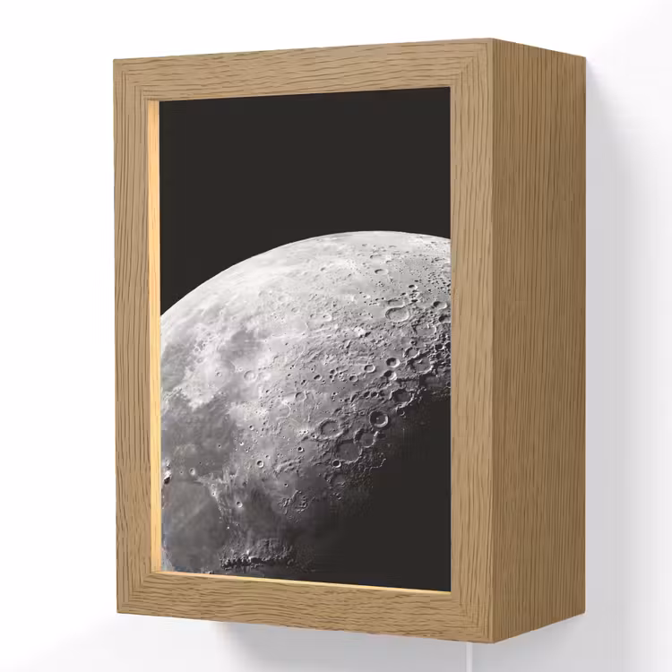 Lightbox - Wandlamp - Maan - Kraters - Ruimte - Maan - Kraters - Ruimte Light Box met kabel (Wandlamp) klein
