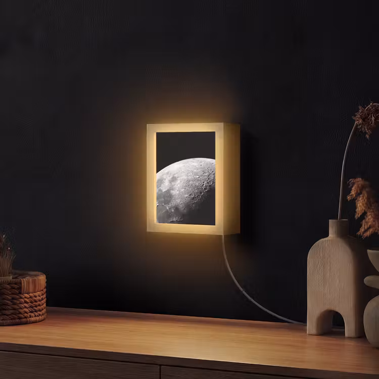 Lightbox - Wandlamp - Maan - Kraters - Ruimte - Maan - Kraters - Ruimte Light Box met kabel (Wandlamp) klein