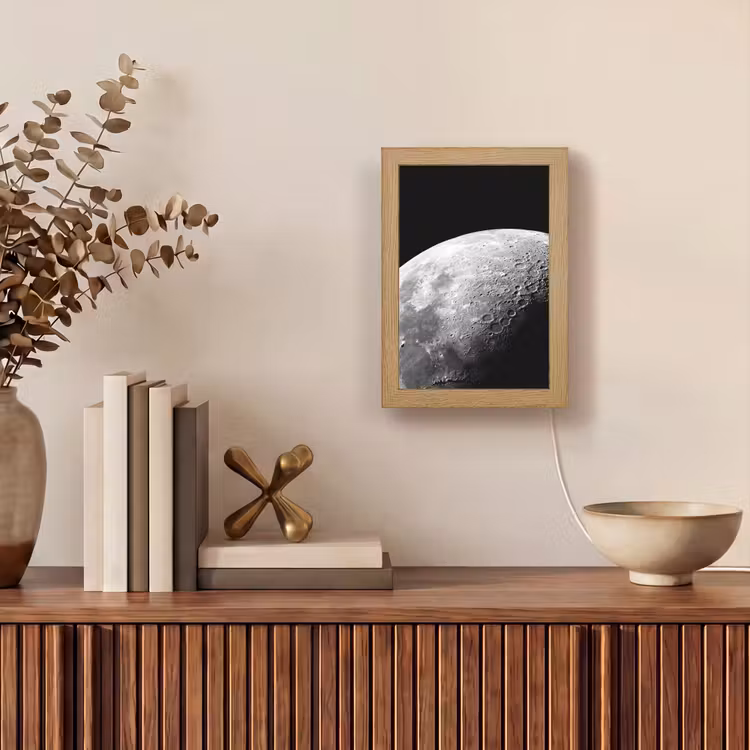 Lightbox - Wandlamp - Maan - Kraters - Ruimte - Maan - Kraters - Ruimte Light Box met kabel (Wandlamp) klein