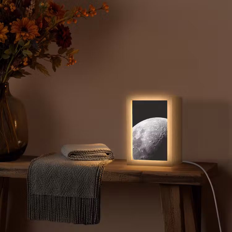 Lightbox - Wandlamp - Maan - Kraters - Ruimte - Maan - Kraters - Ruimte Light Box met kabel (Wandlamp) klein