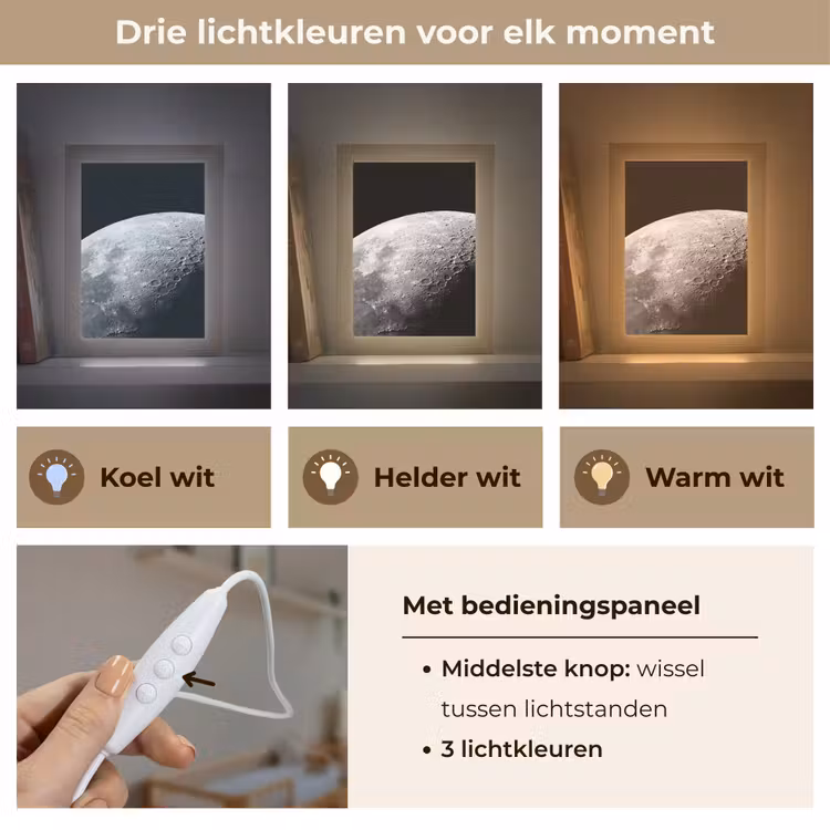 Lightbox - Wandlamp - Maan - Kraters - Ruimte - Maan - Kraters - Ruimte Light Box met kabel (Wandlamp) klein