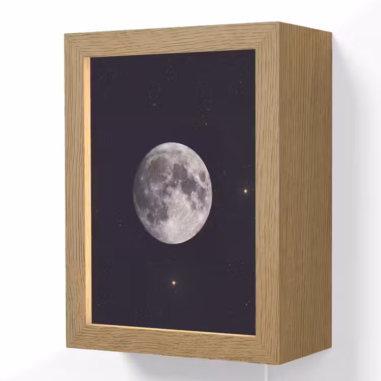Lightbox - Wandlamp - Maan - Sterren - Ruimte - Maan - Sterren - Ruimte Light Box met kabel (Wandlamp) klein