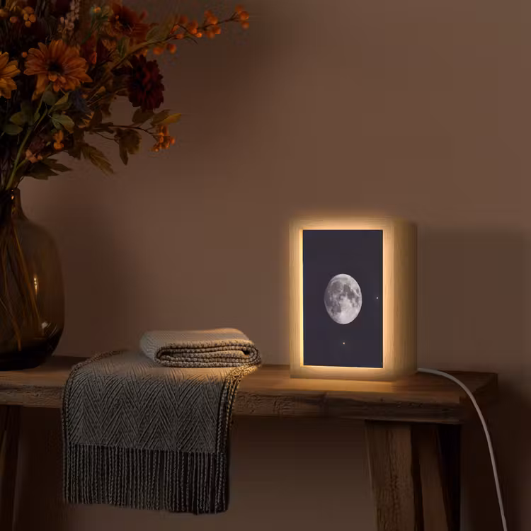 Lightbox - Wandlamp - Maan - Sterren - Ruimte - Maan - Sterren - Ruimte Light Box met kabel (Wandlamp) klein