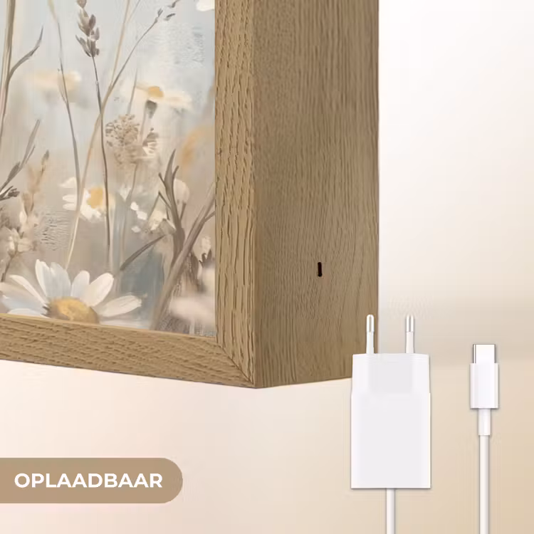 Madelief - Illustratie - Wit Light Box met batterij (Wandlamp) middel -USP_websiteoplaadbaarNL