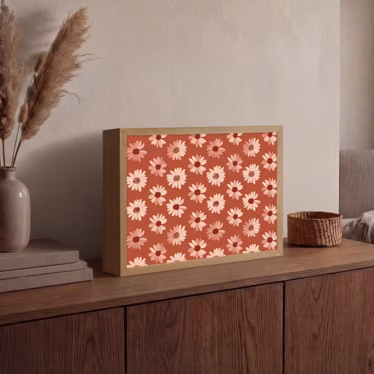 Madelief - Retro - Terracotta Light Box met batterij (Wandlamp) middel 907 -sfeer2
