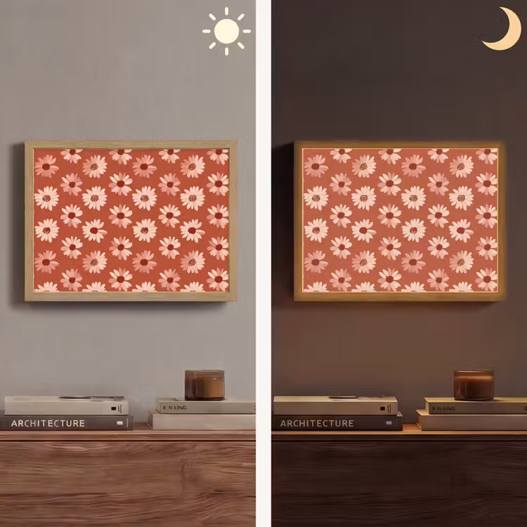 Madelief - Retro - Terracotta Light Box met batterij (Wandlamp) middel 907 -sfeer3