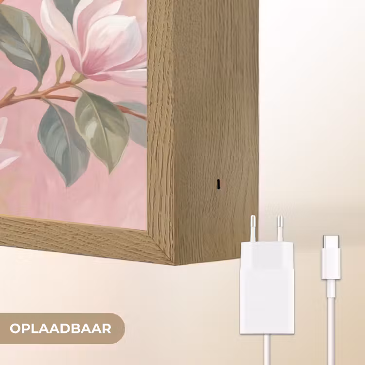 Magnolia's - Patroon - Roze Light Box met batterij (Wandlamp) middel -USP_websiteoplaadbaarNL