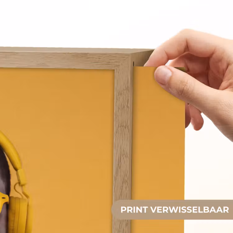 Man - Bubblegum - Portret - Geel - Modern Light Box met batterij (Wandlamp) middel -USP_websiteprintNL
