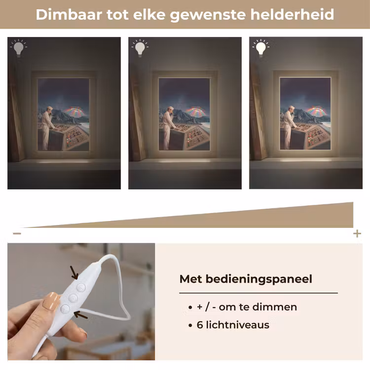 Lightbox - Wandlamp - Man - Controlekamer - Strand - Man - Controlekamer - Strand Light Box met kabel (Wandlamp) klein