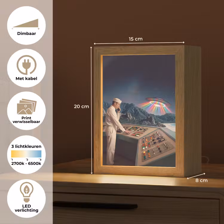 Lightbox - Wandlamp - Man - Controlekamer - Strand - Man - Controlekamer - Strand Light Box met kabel (Wandlamp) klein