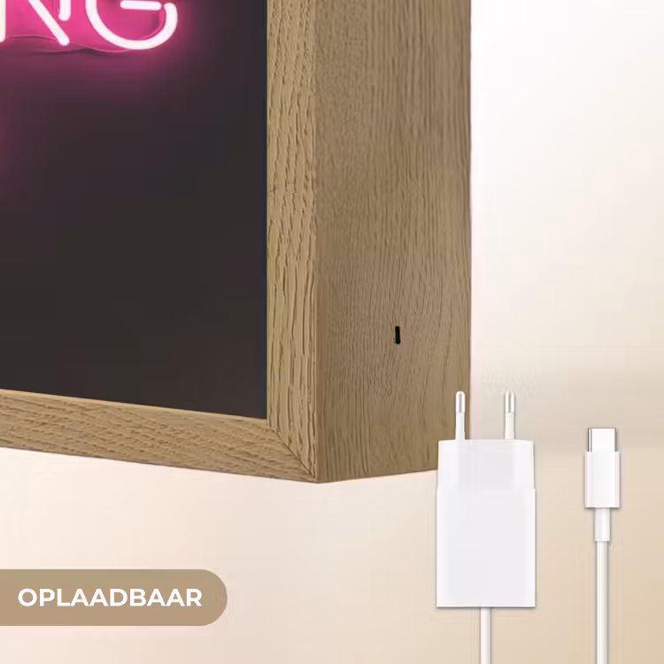 Man - Tekst - Neon Light Box met batterij (Wandlamp) middel -USP_websiteoplaadbaarNL