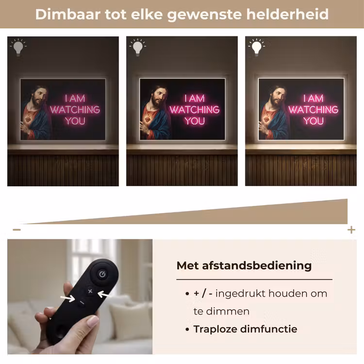 Man - Tekst - Neon Light Box met batterij (Wandlamp) middel -USP_dimbaarNL