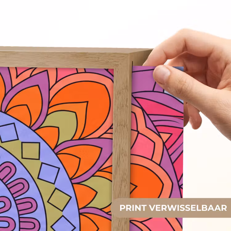 Mandala - Cirkel - Abstract - Kleurrijk - Patroon Light Box met batterij (Wandlamp) middel -USP_websiteprintNL