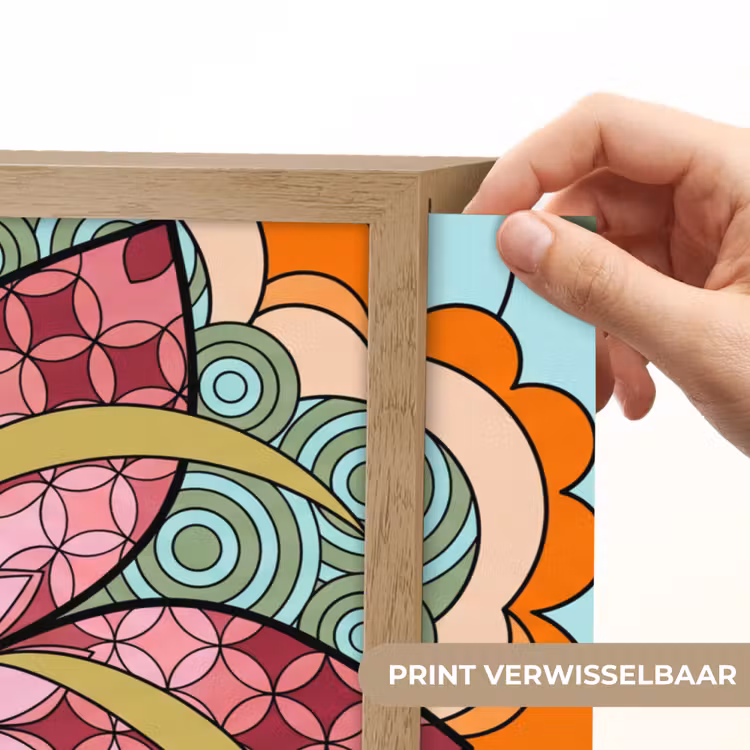 Mandala - Geometrisch - Kunst - Decoratief - Kleurrijk Light Box met batterij (Wandlamp) middel -USP_websiteprintNL