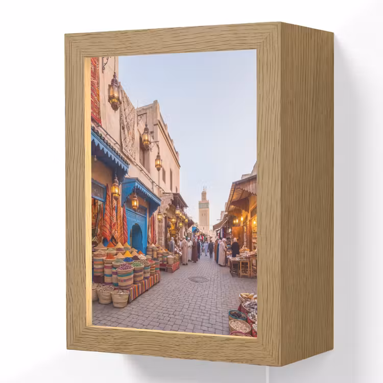 Lightbox - Wandlamp - Markt - Oosters - Kleurrijk - Markt - Oosters - Kleurrijk Light Box met kabel (Wandlamp) klein