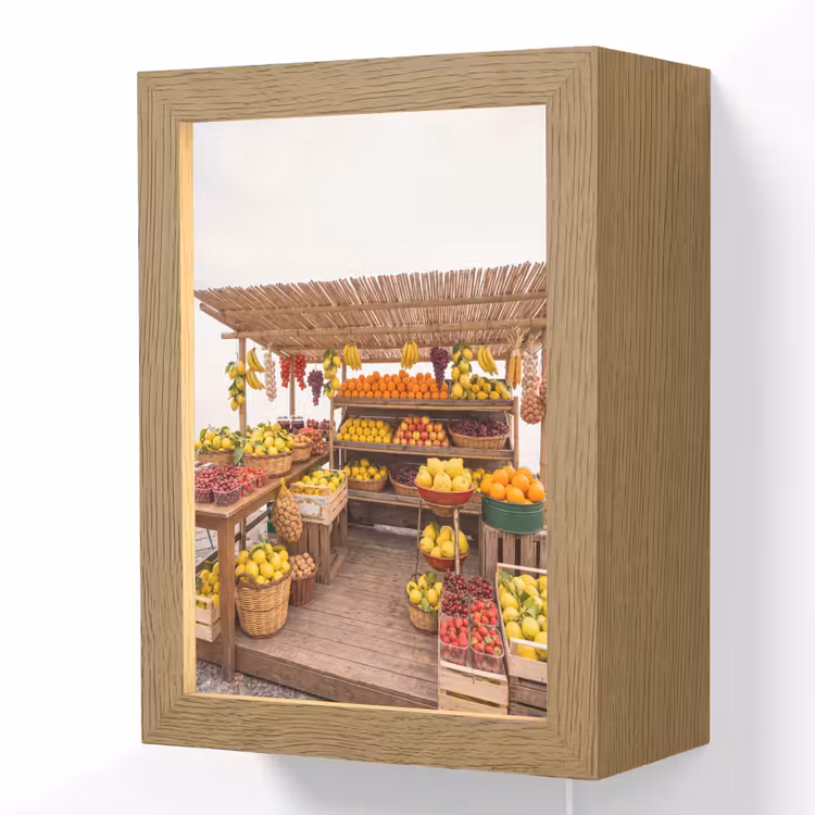 Lightbox - Wandlamp - Marktkraam - Fruit - Vers - Marktkraam - Fruit - Vers Light Box met kabel (Wandlamp) klein
